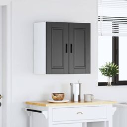 Berkfield Home Kitchen Wall Cabinet Porto Black Engineered Wood - thumbnail 3