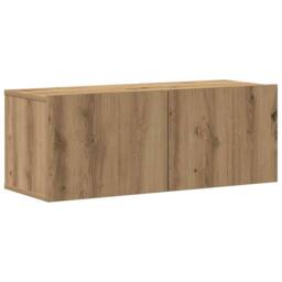 Berkfield Home Wall Mounted TV cabinets 4 pcs Artisan Oak Engineered Wood in Brown - thumbnail 4