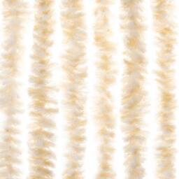 Berkfield Home Fly Curtain Beige & White 100x220 cm Chenille - thumbnail 6