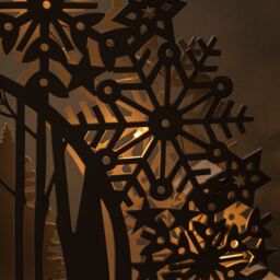 Samuel Alexander 45cm Battery Operated White Wooden Snowflake Arch & Christmas Trees with 10 Warm White LEDs - thumbnail 4