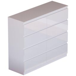 Home Discount Vida Designs Glinton Gloss 8 Drawer Chest of Drawers Storage Bedroom Furniture in White - thumbnail 6