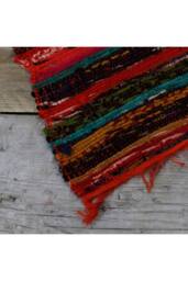 KDMD Luxury Orange Rag Rug 152x90cm - Soft, Vibrant Home Accent - Size: Medium - thumbnail 7