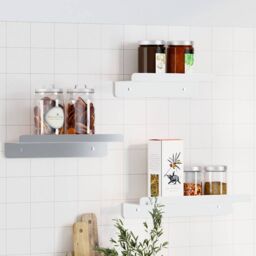 Berkfield Home Wall Shelves 3 pcs Silver Stainless Steel - thumbnail 1