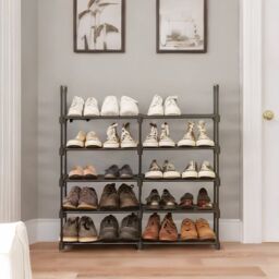 Rafaelo Mobilia 10 Tier Shoe Rack Hallway Storage in Black - thumbnail 3
