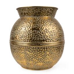 Madison & Mayfair Large Antique Gold Rounded Vase - thumbnail 2