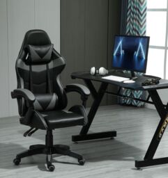 MCC Direct Neon Edge Gaming Chair with Tilt & Swivel function Chair A in Grey - thumbnail 1