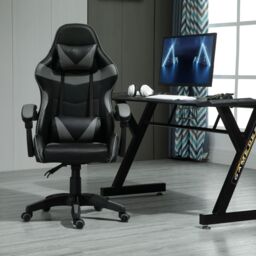 MCC Direct Neon Edge Gaming Chair with Tilt & Swivel function Chair A in Grey - thumbnail 2