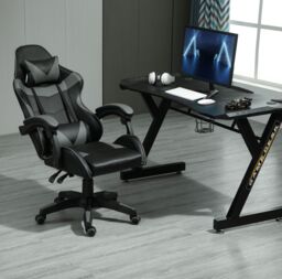MCC Direct Neon Edge Gaming Chair with Tilt & Swivel function Chair A in Grey - thumbnail 5