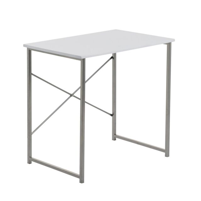 Harbour Housewares Wooden Office Desk - PC Computer Laptop Compact Workstation Study Desk in White - image 1