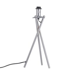 First Choice Lighting Tripod - Chrome Lamp with White & Silver Fabric Shade - thumbnail 4
