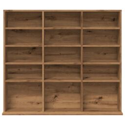 Berkfield Home CD Cabinet Artisan Oak 100x23x89.5 cm Engineered Wood in Brown - thumbnail 4