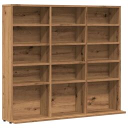 Berkfield Home CD Cabinet Artisan Oak 100x23x89.5 cm Engineered Wood in Brown - thumbnail 2