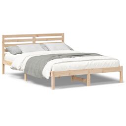 Berkfield Home with Headboard Brown 140 x 210 cm Solid pine wood - thumbnail 4