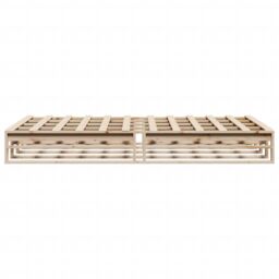 Berkfield Home Bed Frame without Mattress 140x200 cm Solid Wood Pine in Brown - thumbnail 5