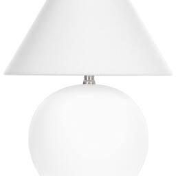 Wyld and Coco Table Lamp Off-White Ceramic Base Linen Drum Shade 41cm in White - thumbnail 2
