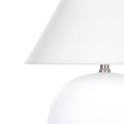 Wyld and Coco Table Lamp Off-White Ceramic Base Linen Drum Shade 41cm in White - thumbnail 4