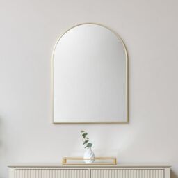 Melody Maison Gold Arched Wall Mirror 80cm X 60cm - Size: 80 cm X 60 cm - thumbnail 2