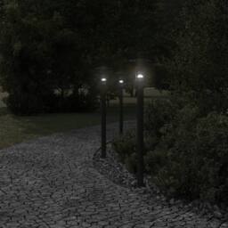 Berkfield Home Outdoor Floor Lamps 3pcs Black 100 cm Stainless Steel
