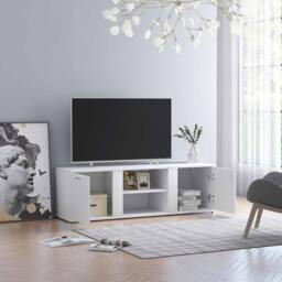 Berkfield Home TV Cabinet White 120x34x37 cm Engineered Wood - Size: 120 x 34 x 37 cm - thumbnail 2