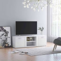 Berkfield Home TV Cabinet White 120x34x37 cm Engineered Wood - Size: 120 x 34 x 37 cm - thumbnail 3
