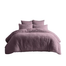 Snug City Teddy Bear Fleece Soft Cosy Duvet Cover + Pillow Case Set in Pink - Size: Super King - thumbnail 2