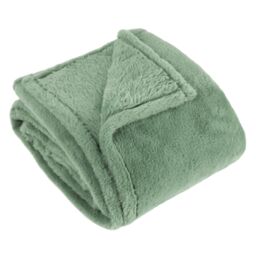 Furn Kallu Double-Sided Faux-Fur Throw in Light Green - Size: 130 cm x 180 cm - thumbnail 2