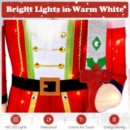 Costway 5 FT Lighted Nutcracker Soldier Outdoor Christmas Decoration - thumbnail 7