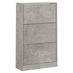 Berkfield Home Shoe Cabinet Concrete Grey 63x24x103 cm Engineered Wood - Size: 63 x 24 x 103 cm - thumbnail 3