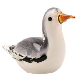 Objets d'Art Glass Figurine Seagull in White - thumbnail 2