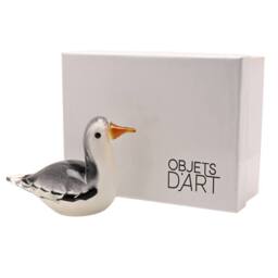 Objets d'Art Glass Figurine Seagull in White - thumbnail 4