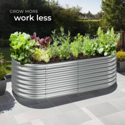 tectake Raised Bed Galvanized Steel 200 X 60 X 100 Cm in Silver - thumbnail 9