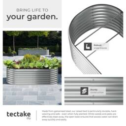 tectake Raised Bed Galvanized Steel 200 X 60 X 100 Cm in Silver - thumbnail 5