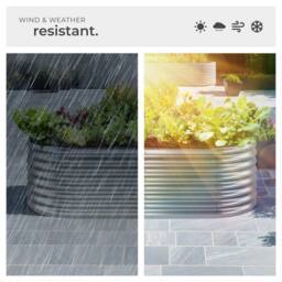 tectake Raised Bed Galvanized Steel 200 X 60 X 100 Cm in Silver - thumbnail 8