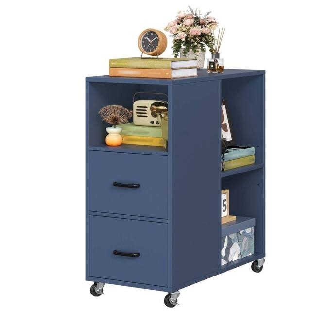 KORVIXA Blue Mobile File Cabinet, Office Filing Cabinet - Size: 100 cm x 100 cm - image 1