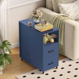 KORVIXA Blue Mobile File Cabinet, Office Filing Cabinet - Size: 100 cm x 100 cm - thumbnail 3