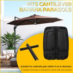 OUTSUNNY Parasol Base w/ Wheels Water & Sand, Up to 75kg / 100kg, Black - thumbnail 4