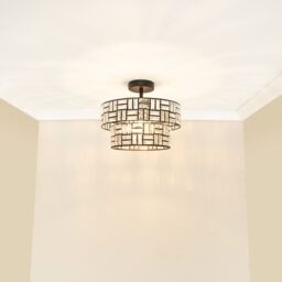 ValueLights Elise Acrylic Jewel Two Tier Ceiling Pendant Light in Black - thumbnail 1