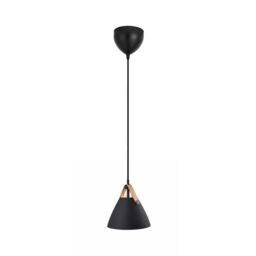 Nordlux Modern Indoor Pendant Light Black Metal GU10 Brown & Black Strap - Mains Powered, IP20 - thumbnail 1