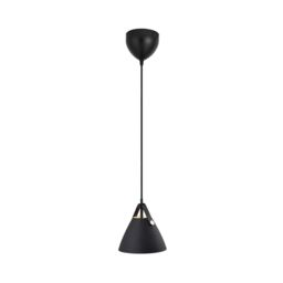 Nordlux Modern Indoor Pendant Light Black Metal GU10 Brown & Black Strap - Mains Powered, IP20 - thumbnail 2
