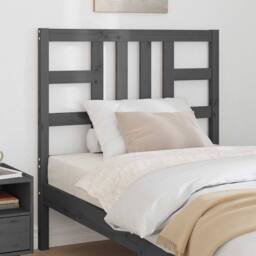 Berkfield Home Beautiful Bed Headboard Grey 96x4x100 cm Solid Wood Pine - Size: 96 x 4 x 100 cm - thumbnail 2