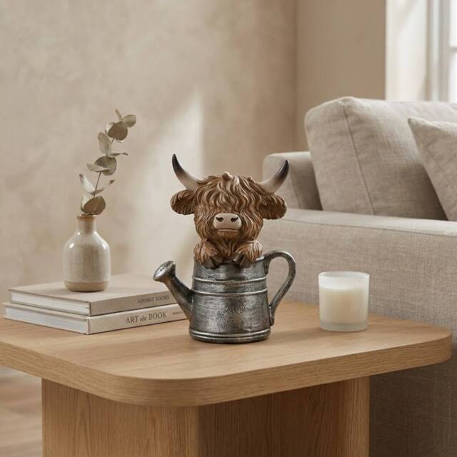 Garden Greatness Highland Cow In Watering Can Ornament - Size: 1 Pack - image 1