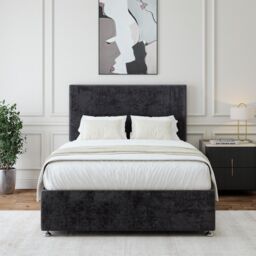 Bedmaster Luxury Velvet Divan Base in Black - Size: Single - thumbnail 1