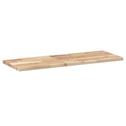 Berkfield Home Floating Shelf 100x30x2 cm Untreated Solid Wood Acacia in Brown - Size: 100 x 30 x 2 cm - thumbnail 6