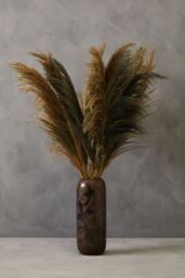 Orsina Brown Vase, Boho Chic Decorative Vase, Modern & Contemporary Stoneware Tall Vase, Large Vase for Homes - thumbnail 2