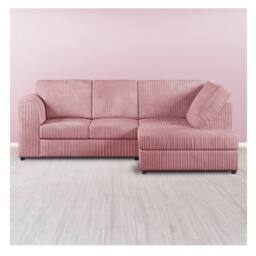 Furniture 786 Hannah Jumbo Cord Full Back 4 Seater Right Hand Facing Corner Sofa in Pink - thumbnail 1