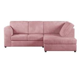 Furniture 786 Hannah Jumbo Cord Full Back 4 Seater Right Hand Facing Corner Sofa in Pink - thumbnail 2