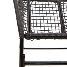 Berkfield Home 7 Piece Garden Dining Set Black Poly Rattan Glass - thumbnail 8