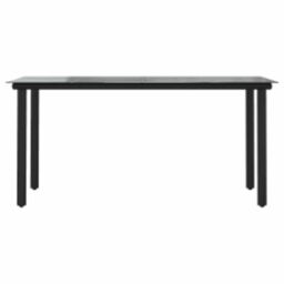 Berkfield Home 7 Piece Garden Dining Set Black Poly Rattan Glass - thumbnail 7