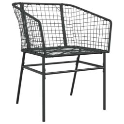 Berkfield Home 7 Piece Garden Dining Set Black Poly Rattan Glass - thumbnail 4