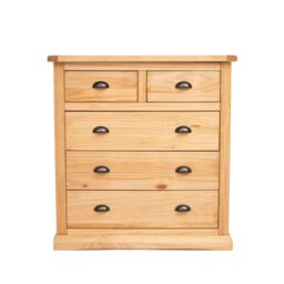 Cabinet Bits Lucca 5 Drawer Chest of Drawers Brass Cup Handle in Light Brown - thumbnail 2
